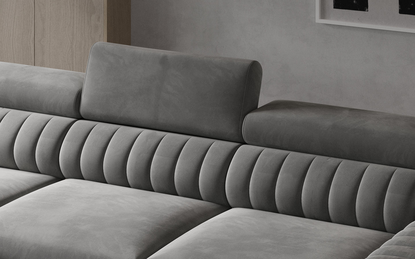 GRAYSON - Corner Sofa Bed with Storage and Sleeping Function Various Colours >278cm x 205cm<