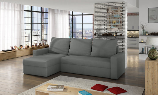 LIVIO -  Universal Corner Sofa Bed with Storage and Sleeping Function Various Colours >237cmx150cm<