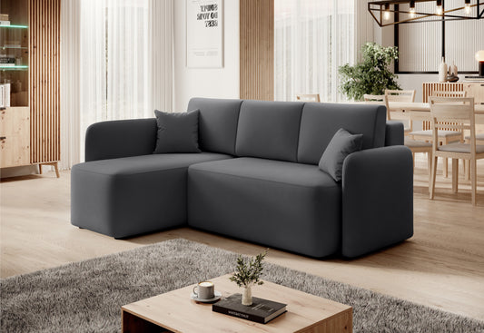 HADSON -  Corner Sofa Bed with Storage and Sleeping Function Various Colours >206cmx150cm<