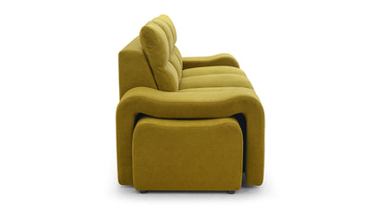 WELA - Sofa with Sleeping Function, Very Comfortable, Storage, Two Puffs, Various Colours > 205 cm x 93 cm<
