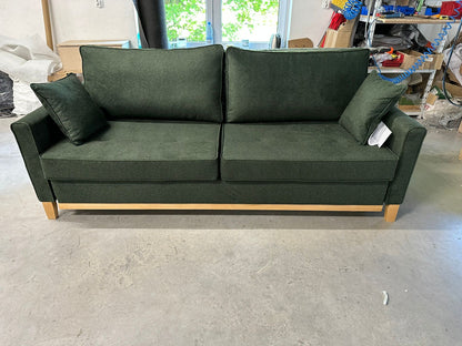 ARES - Sofa Bed with Storage in Bottle Green, Very Comfortable - FAST DELIVERY  >214 cmx104cm<