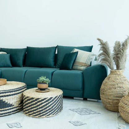 NEBUS - Universal Corner Sofa with Sleeping Function and Storage, Cushions >294 x 184 cm<