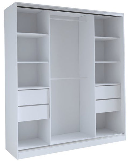TOP - Sliding Door Wardrobe Shelves Rails Drawers 4 Colours Mirror > 150 cm<