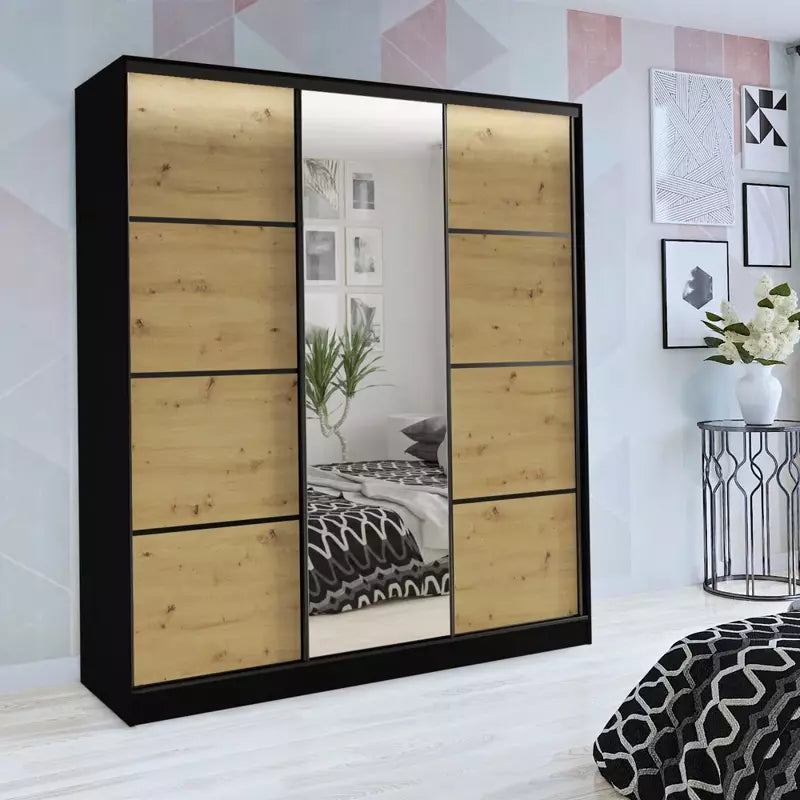 LOFT - Sliding Door Shelves Rails Drawers Mirror 4 Colours > 150 cm<