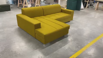 MISTRAEL - Corner Sofa Bed with Storage in Yellow, FAST DELIVERY >260 x 177 cm<
