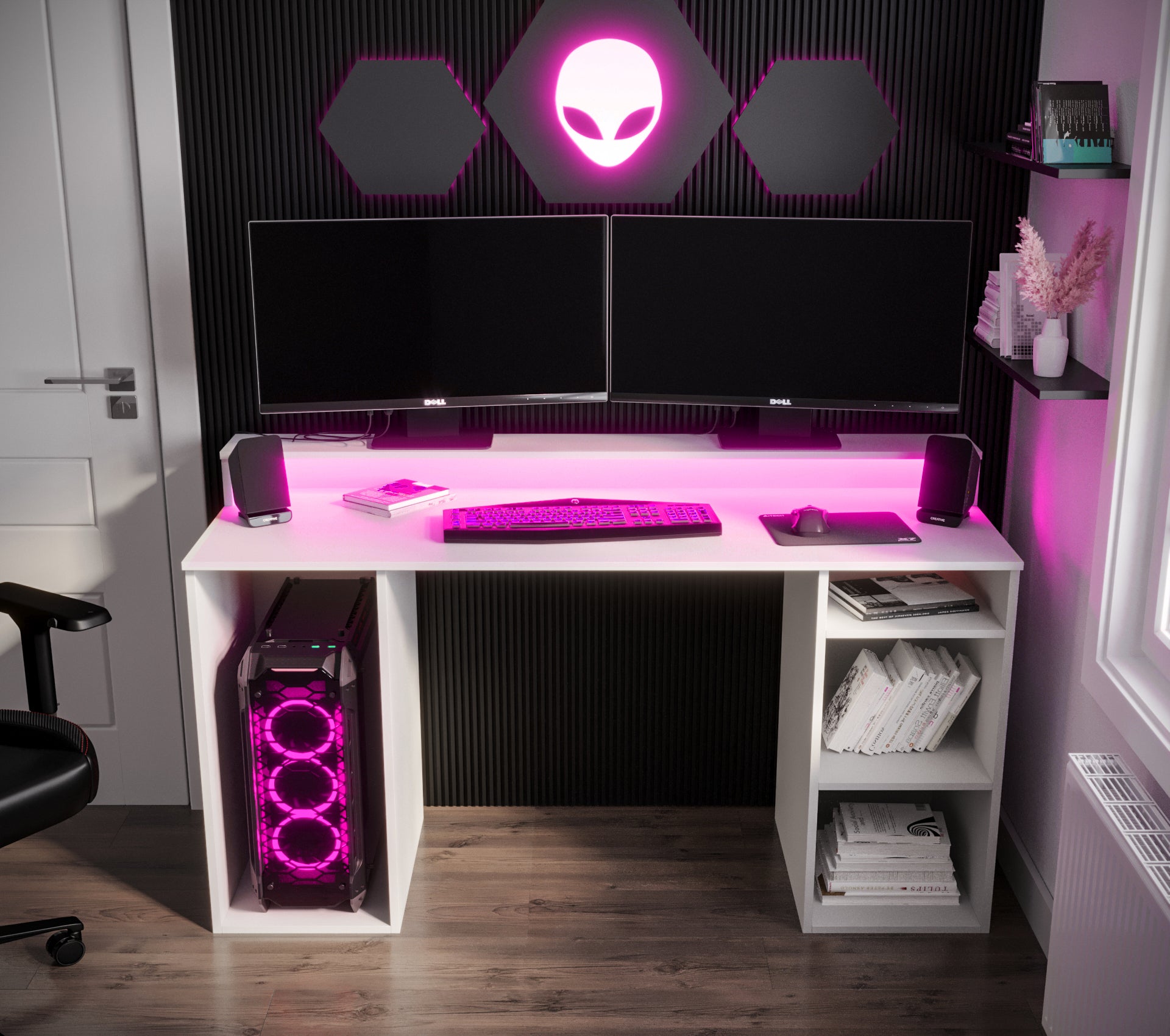 Desk For Gamers With Led Lights