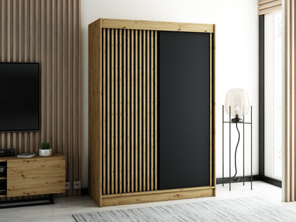 LAMELA - Rustic Wardrobe Sliding Doors Drawers Optional High Quality >150cm x 200cm<