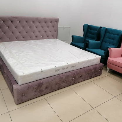 ROME - Upholstered Bedroom Bed, Various Colours in Water Repellent Material, 4 Sizes