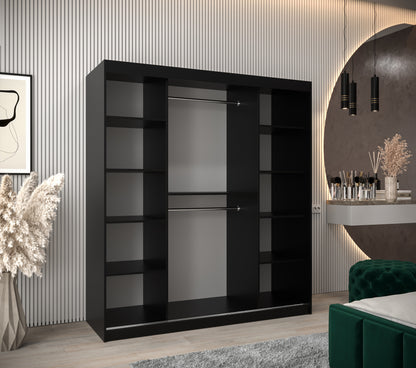 AVA 2.3 - 2 Sliding door wardrobe with LED Lights and the best separator shelf system >180x200m<