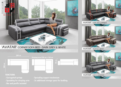 AVATAR - Functional and solid designed corner sofa bed - Wardrobe-Bunk-Bed-Sofa - 6