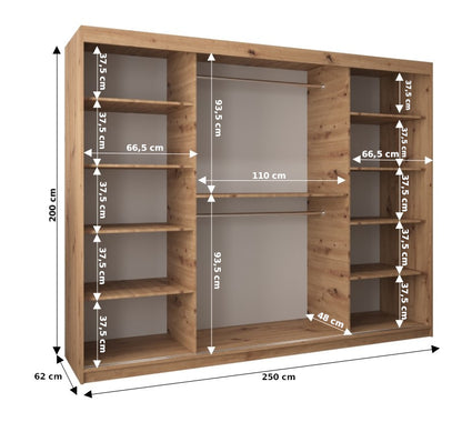 NOTSA 2 - 3 sliding door wardrobe for those who would like to hide mother-in-law >250cm width< FREE ASSEMBLY