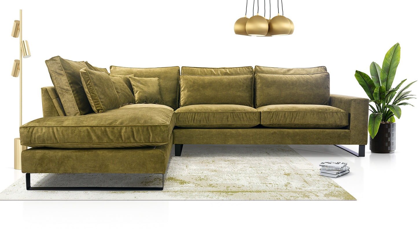 CORRIE METAL - Very comfortable and elegant Corner Sofa with an awesome set of cushions >314x224cm<