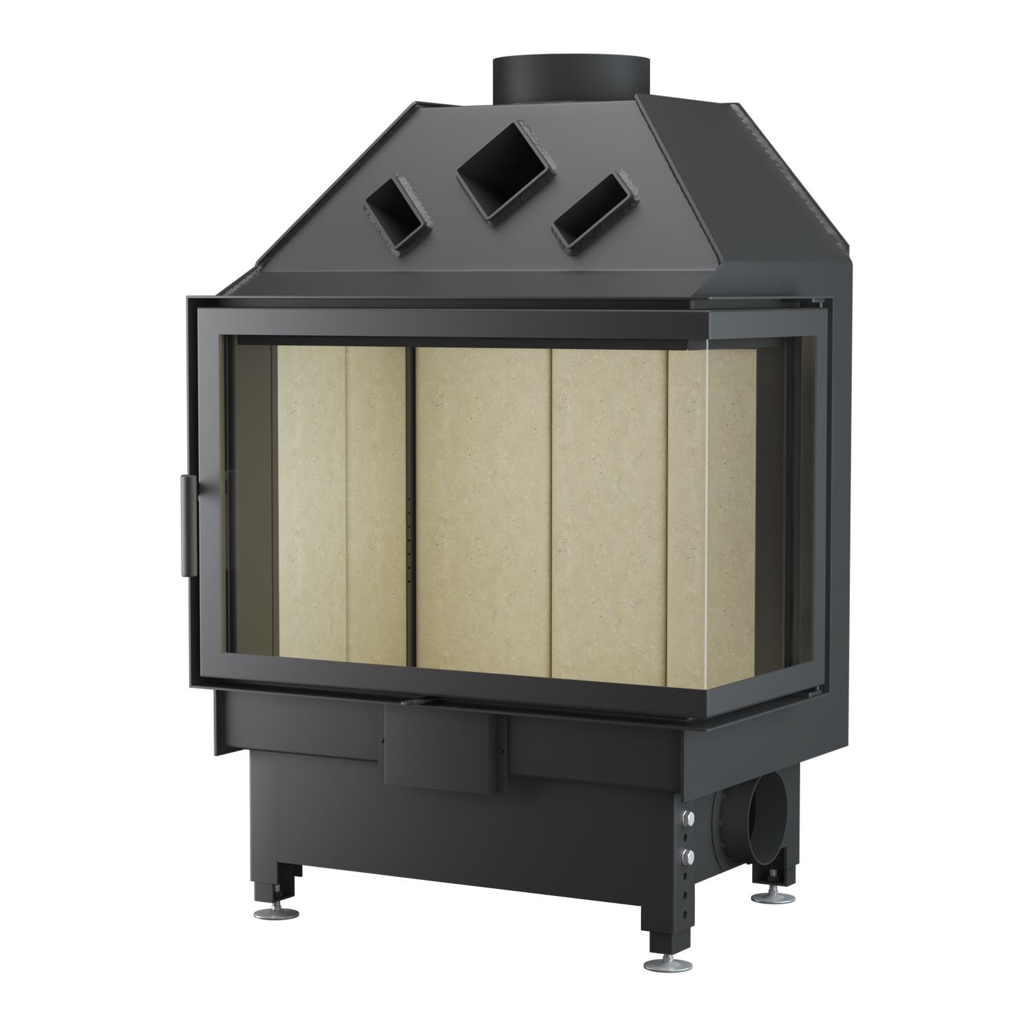 DRAGON 4B XL - Fireplace Insert Anti-Smog Ecofriendly Modern Steel