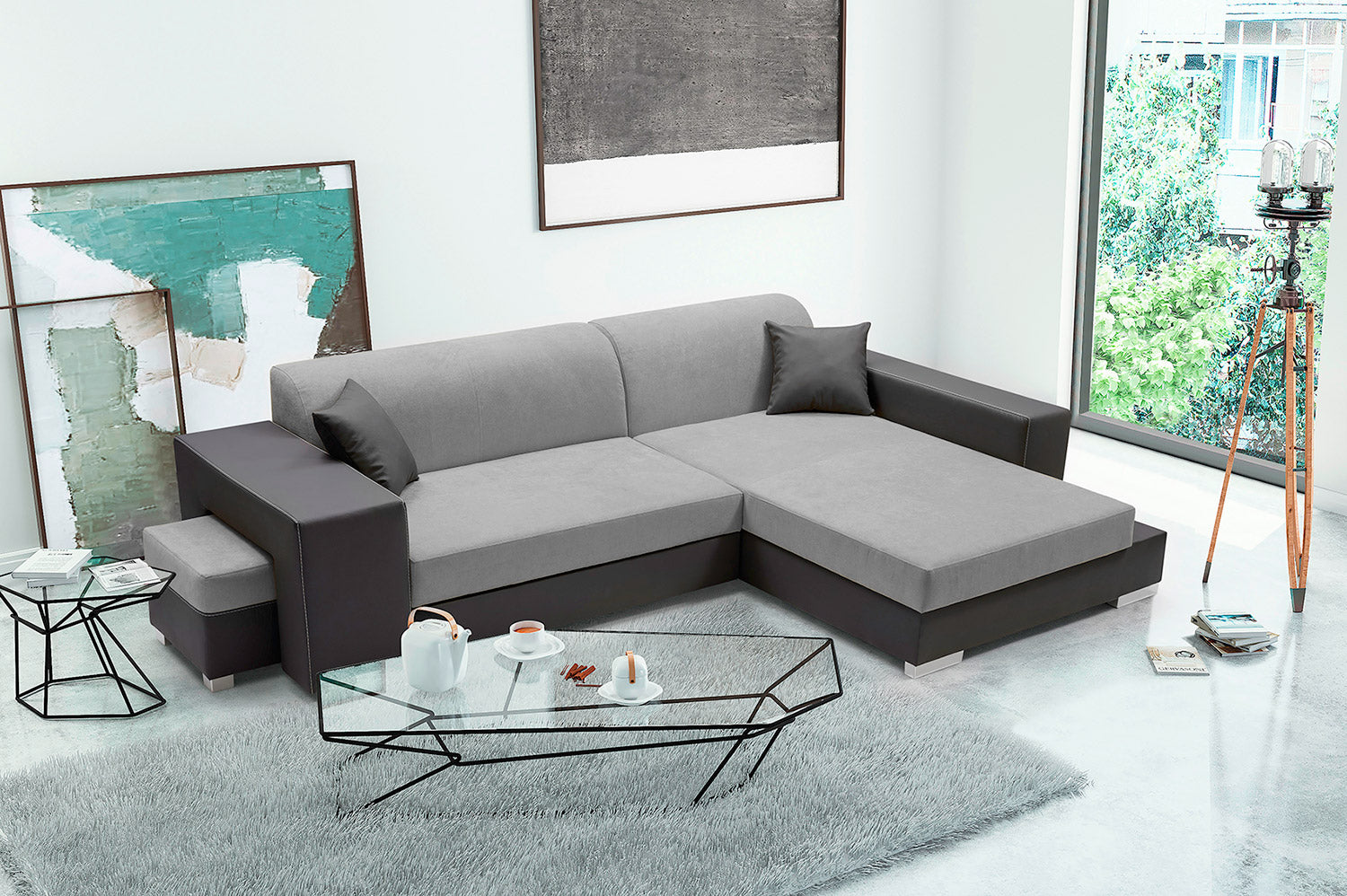 Marinara Modern Corner Sofa Bed With