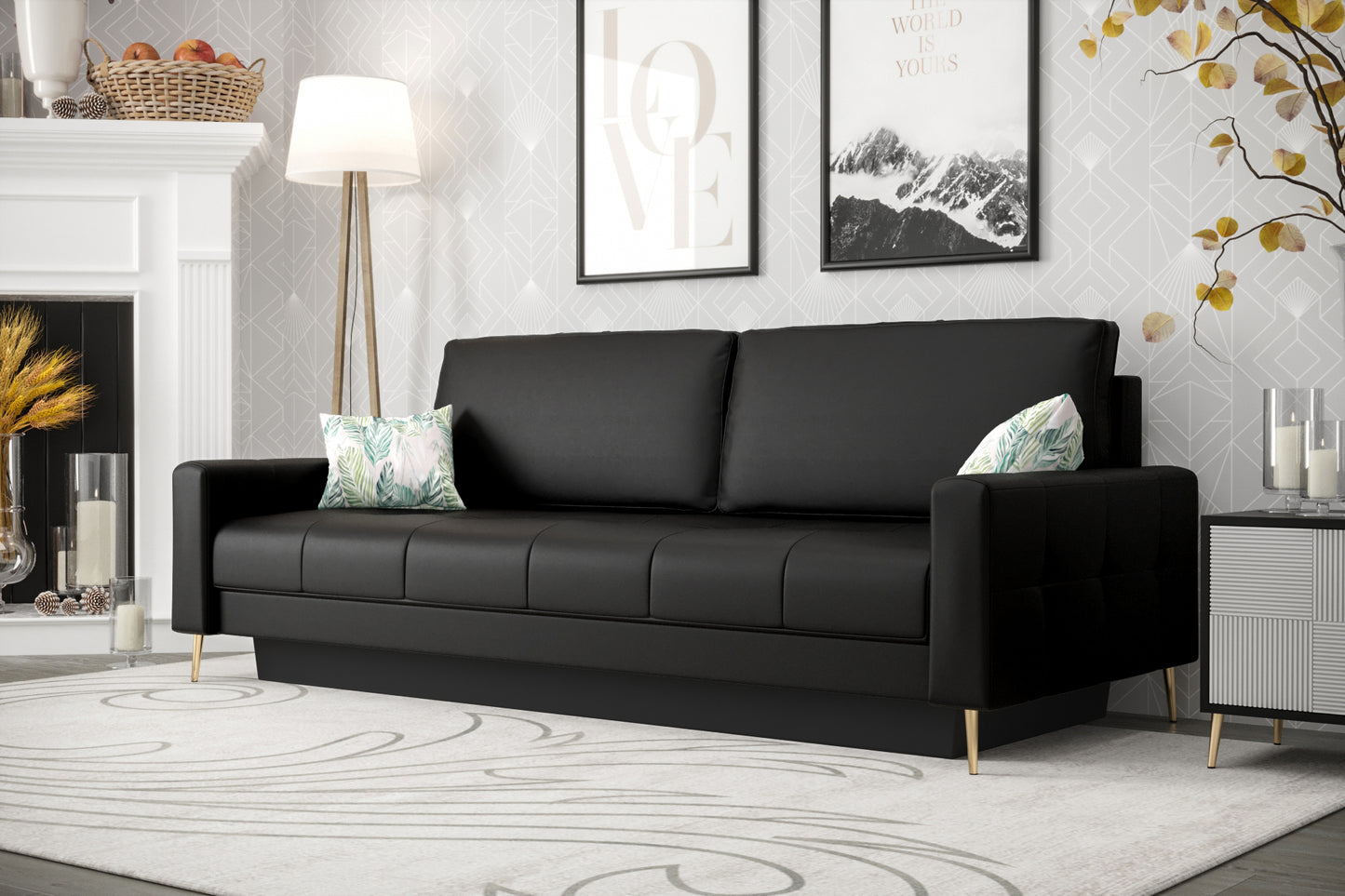 PIANO DL - 2 Seater Sofa with Sleeping Function, Various Colours, Modern Looking >225cm<