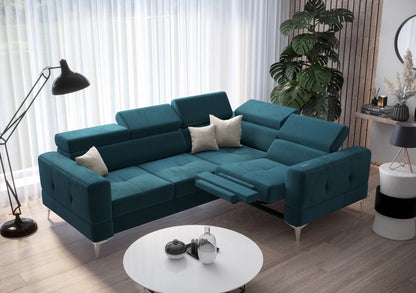 TOSCANA RELAX - Corner Sofa Relax with Sleeping Function, Various Colours, Left or Right , 2 Colour Legs >250 x 185cm<