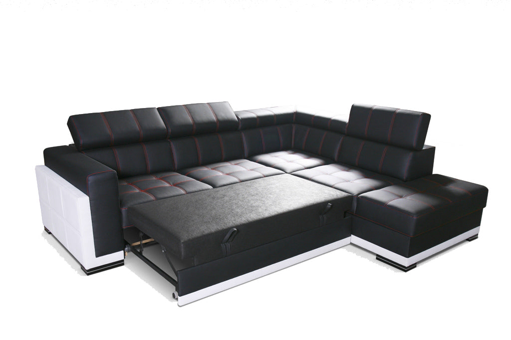 BARI 2 - Modern Corner Sofa with optional Sofa Bed Function and Storage. Various Colours >271x221cm<