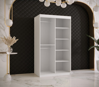 RAMIRA 1 - Wardrobe Sliding Door in Black or White Combinations, Shelves, Rails, Drawer optional >100cm<