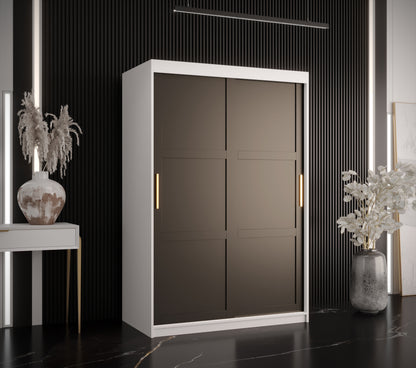 RAMIRA 1 - Wardrobe Sliding Door in Black or White Combinations, Shelves, Rails, Drawer optional >120cm<