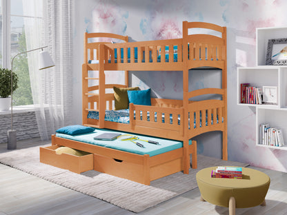 DONALD III - Perfect Triple Bunk Bed For Your Loved Ones - Many Colours - Pine Wood