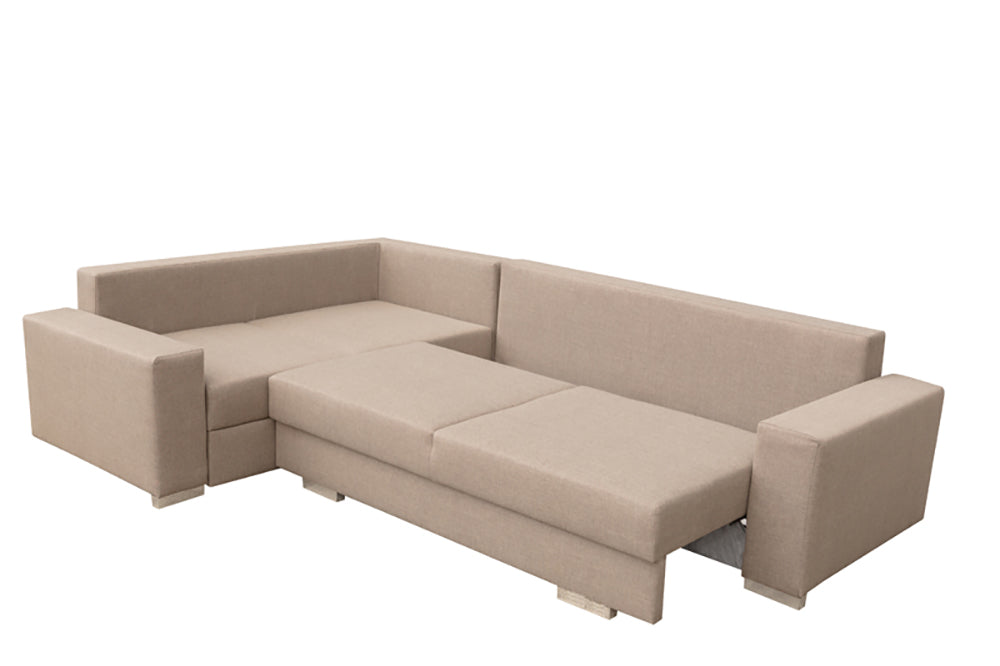 TORRO - Modern Corner Sofa Bed with Storage and Pull Out Bed. Many Various Colours >290x195cm<