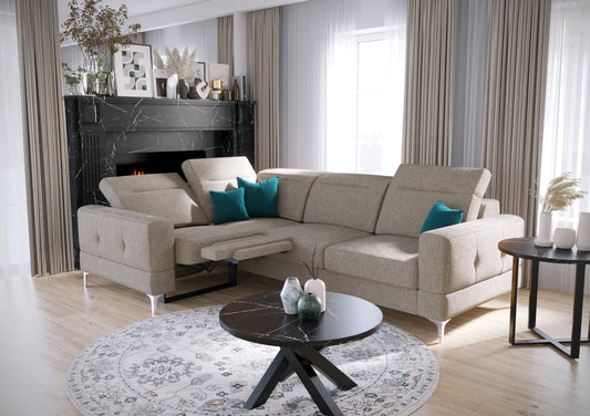 MALIBU RELAX - Corner Sofa with Sleeping Function, RELAX mode, Various Colours, Left or Right Corner Position >250 x 185cm<
