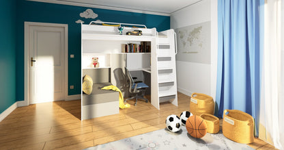 JESSICA 7 - Loft Bed with Desk and Sofa, 9 Colour Inserts