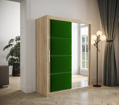 TAPPY - Wardrobe Mirror 2 Colours 7 Colours Upholstered Front Panels Drawers Optional >150cm x 200cm<