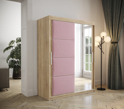 TAPPY - Wardrobe Mirror 2 Colours 7 Colours Upholstered Front Panels Drawers Optional >150cm x 200cm<