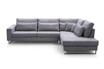 CORNELIA - Elegant Corner Sofa with beautiful design and chrome legs >314x224cm<