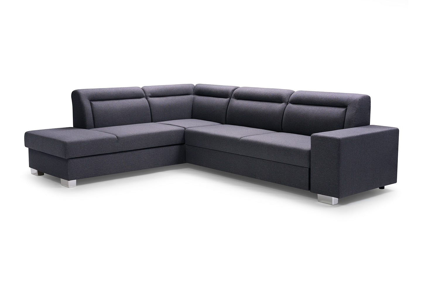 DENVER - Modern Corner Sofa Bed with Storage and Pull Out Bed >285x220cm<