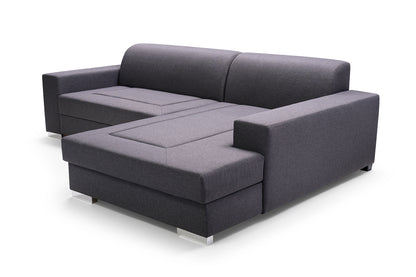 MALLOW - Modern Corner Sofa Bed with Storage and Pull Out Bed >260x177cm<