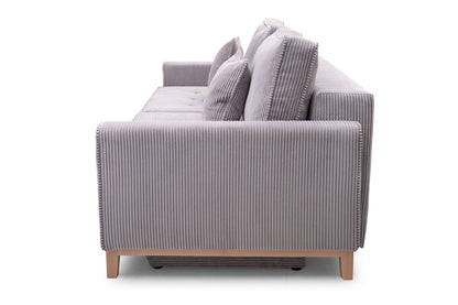 ARES - Sofa Bed with Storage in Corduroy Fabric, Many Colours, Very Comfortable >214 cmx104cm<