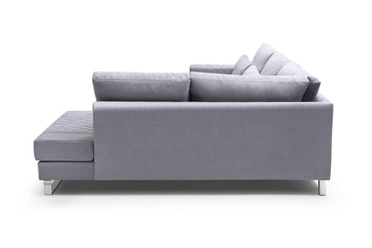 CORNELIA - Elegant Corner Sofa with beautiful design and chrome legs >314x224cm<