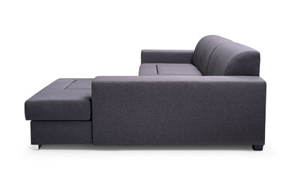 MALLOW - Modern Corner Sofa Bed with Storage and Pull Out Bed >260x177cm<